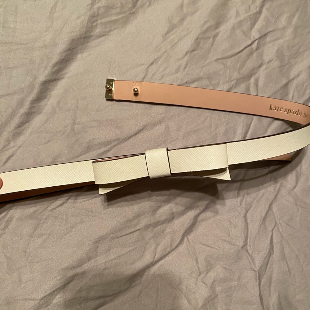 NWOT Kate Spade White Bow Belt Size M